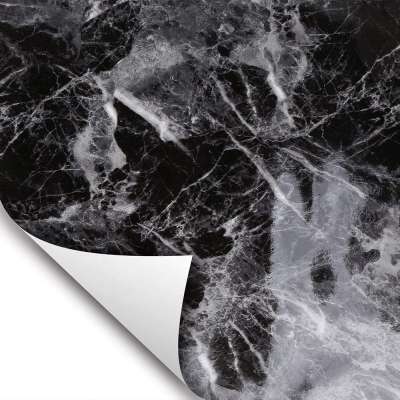 Black Marble Contact Paper Peel and Stick Granite Look Countertop Backsplash Removable Vinyl Wallpaper