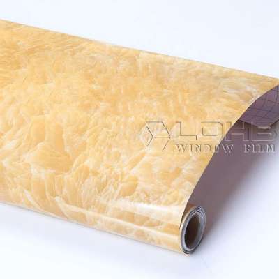 Yellow Marble Contact Paper Covering Peel and Stick Countertop Wrap Removable Vinyl Wallpaper Furniture Sticker